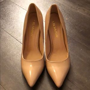 Nude closed toe heels